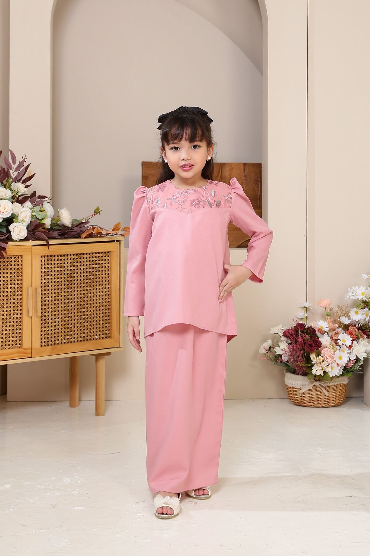 Cempaka Kurung Moden Kids Dusty Pink