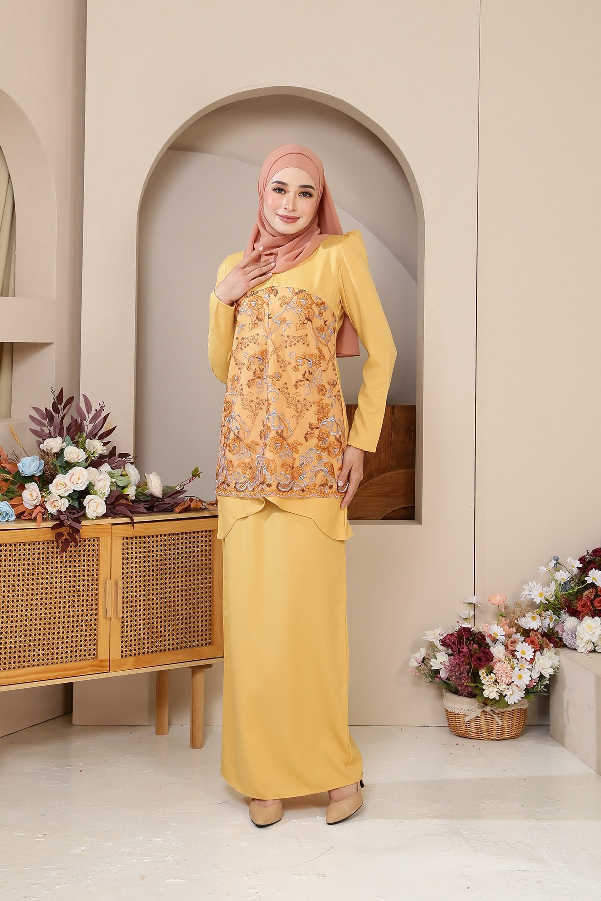 Cempaka Kurung Moden Dewasa Yellow