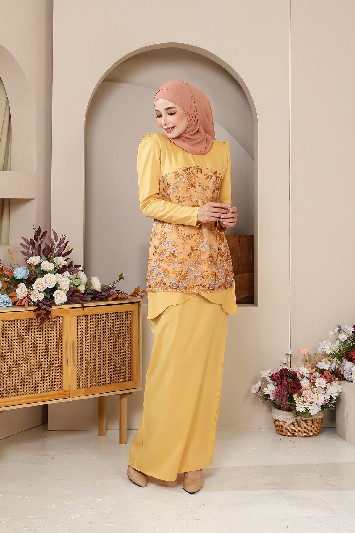 Cempaka Kurung Moden Dewasa Yellow