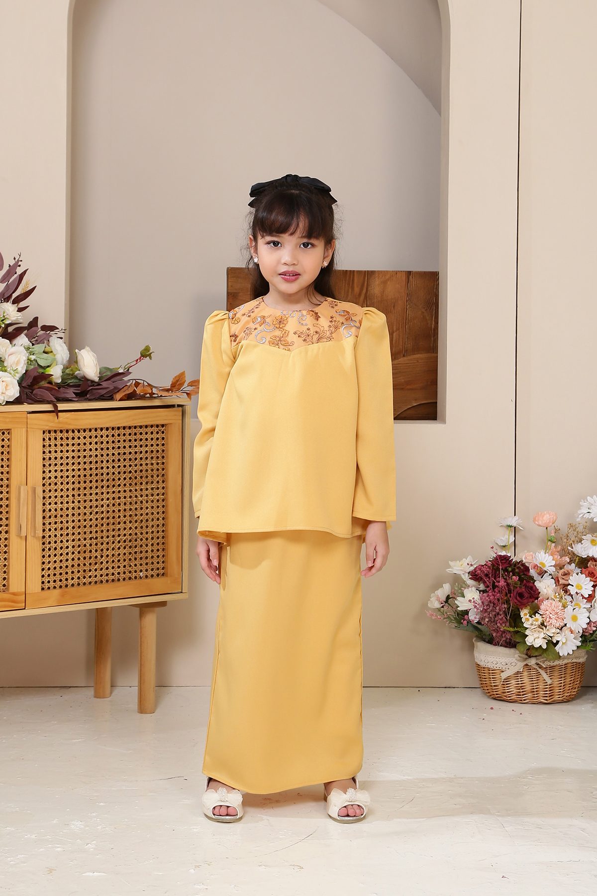 Cempaka Kurung Moden Kids Yellow