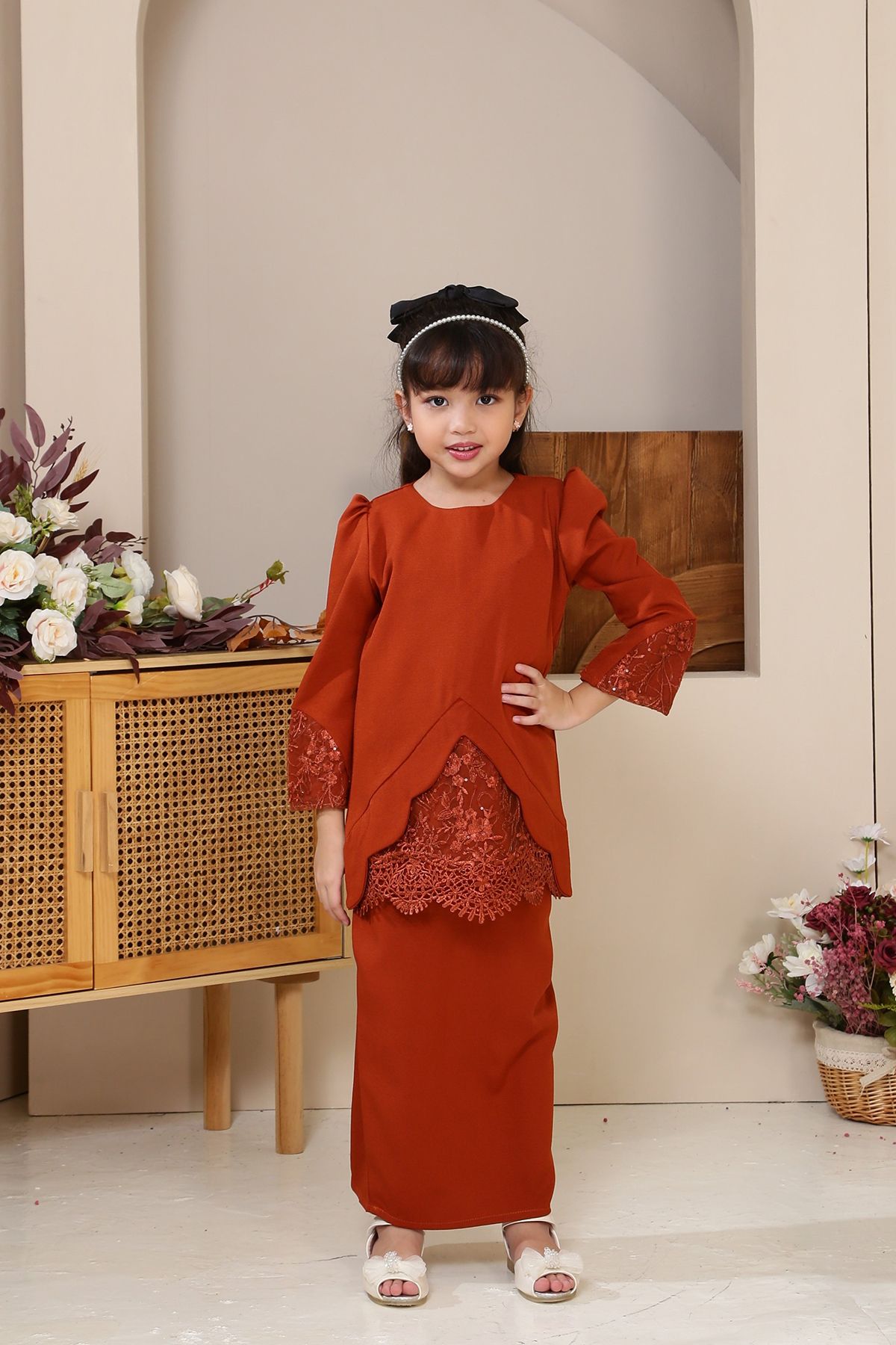 Zaitun Kurung Moden Kids Orange