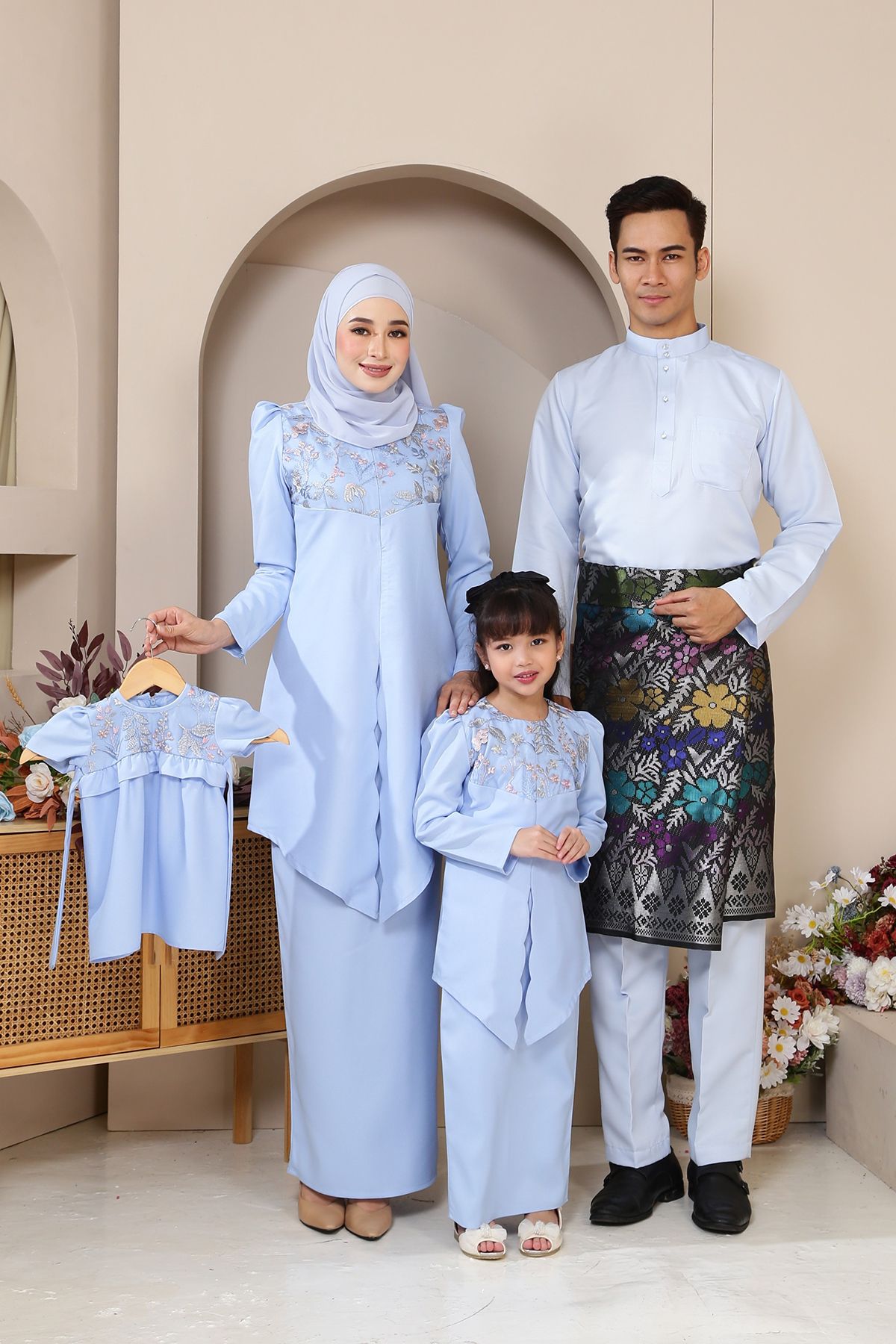 Seroja Kebaya Kids Baby Blue