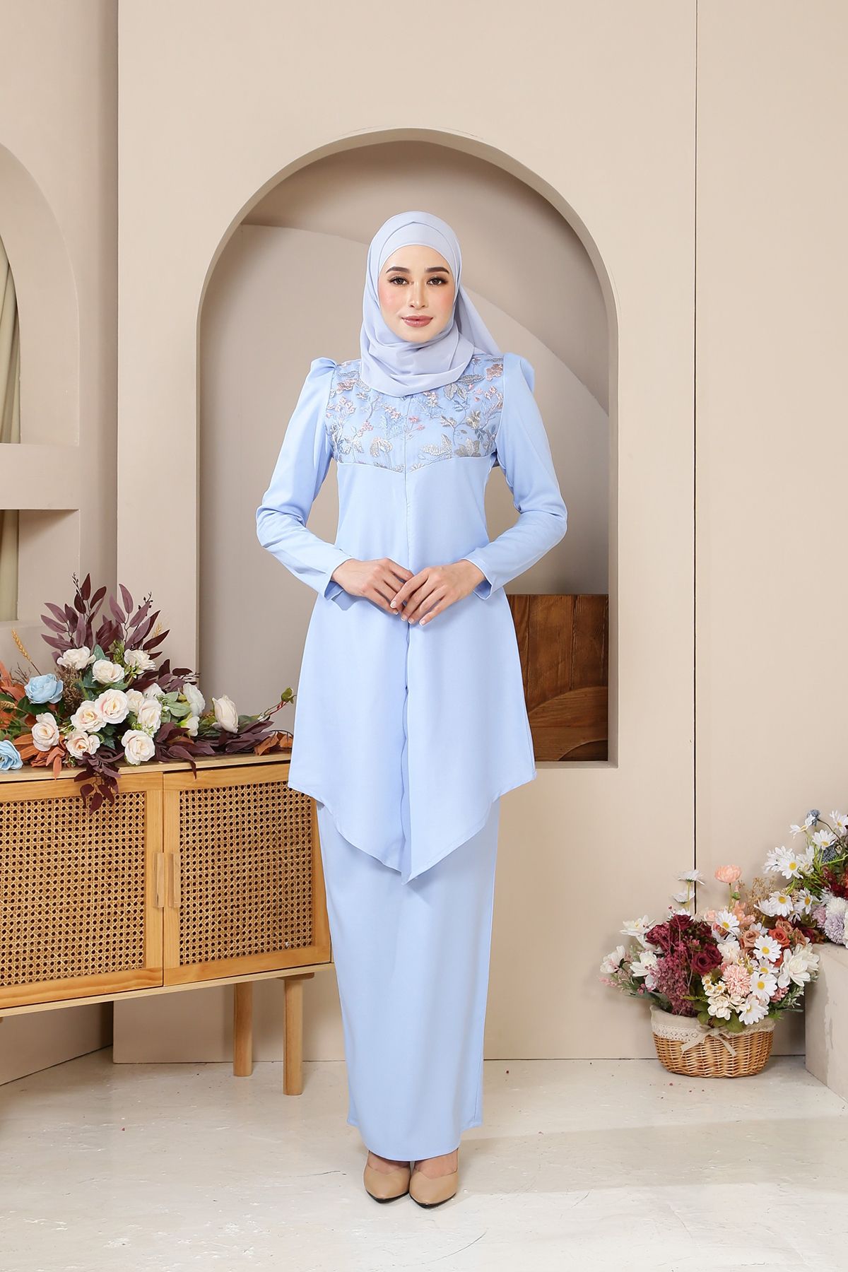 Seroja Kebaya Dewasa Baby Blue