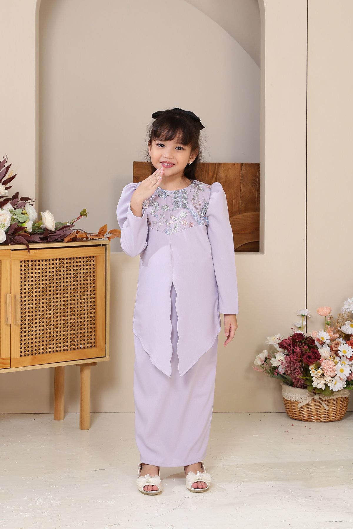 Seroja Kebaya Kids Lilac Purple