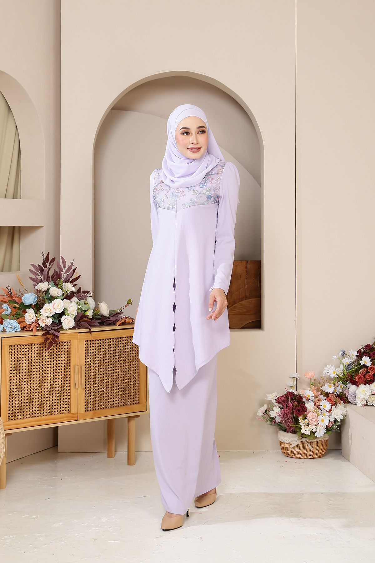 Seroja Kebaya Dewasa Lilac Purple