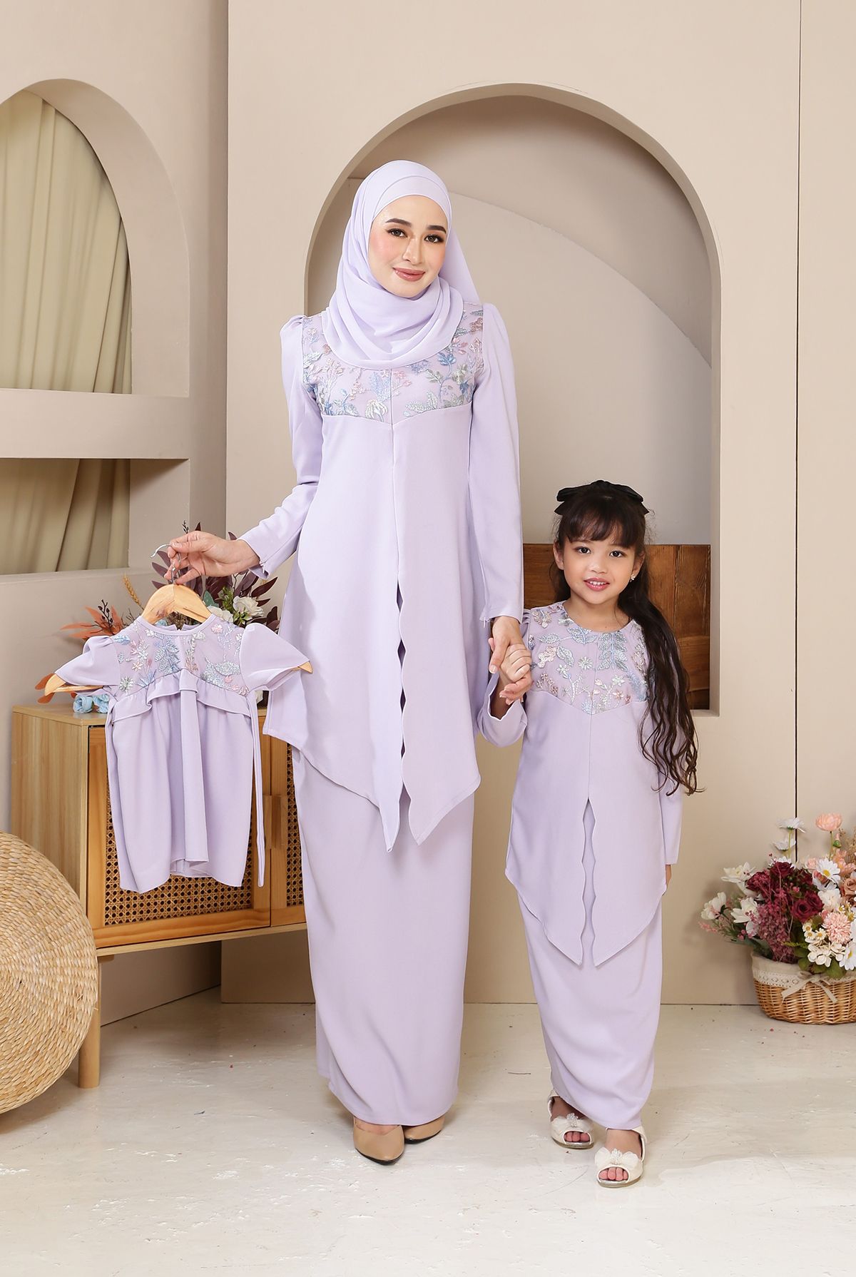 Seroja Kebaya Kids Lilac Purple