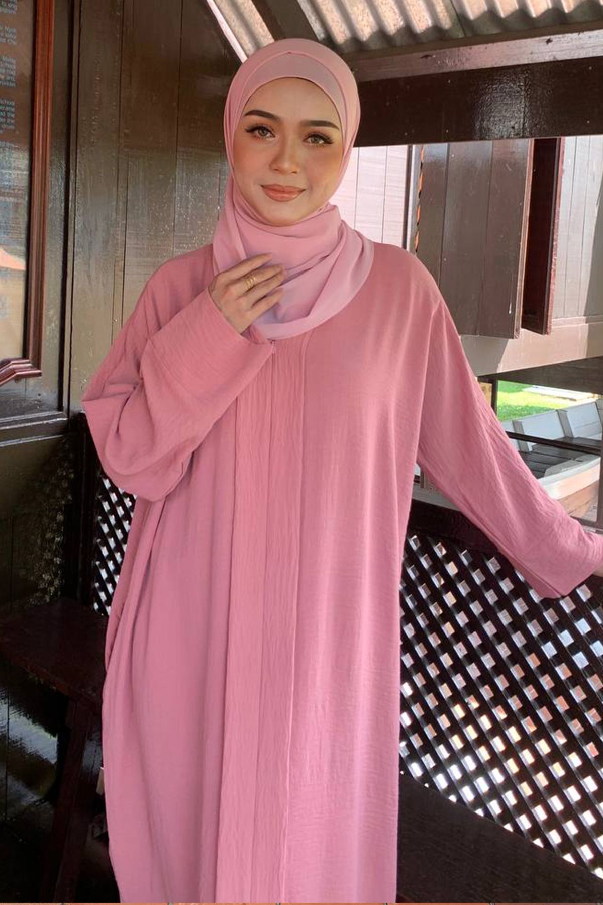 KAFTAN KUNTUM / DUSTY PINK (1) FREESIZE