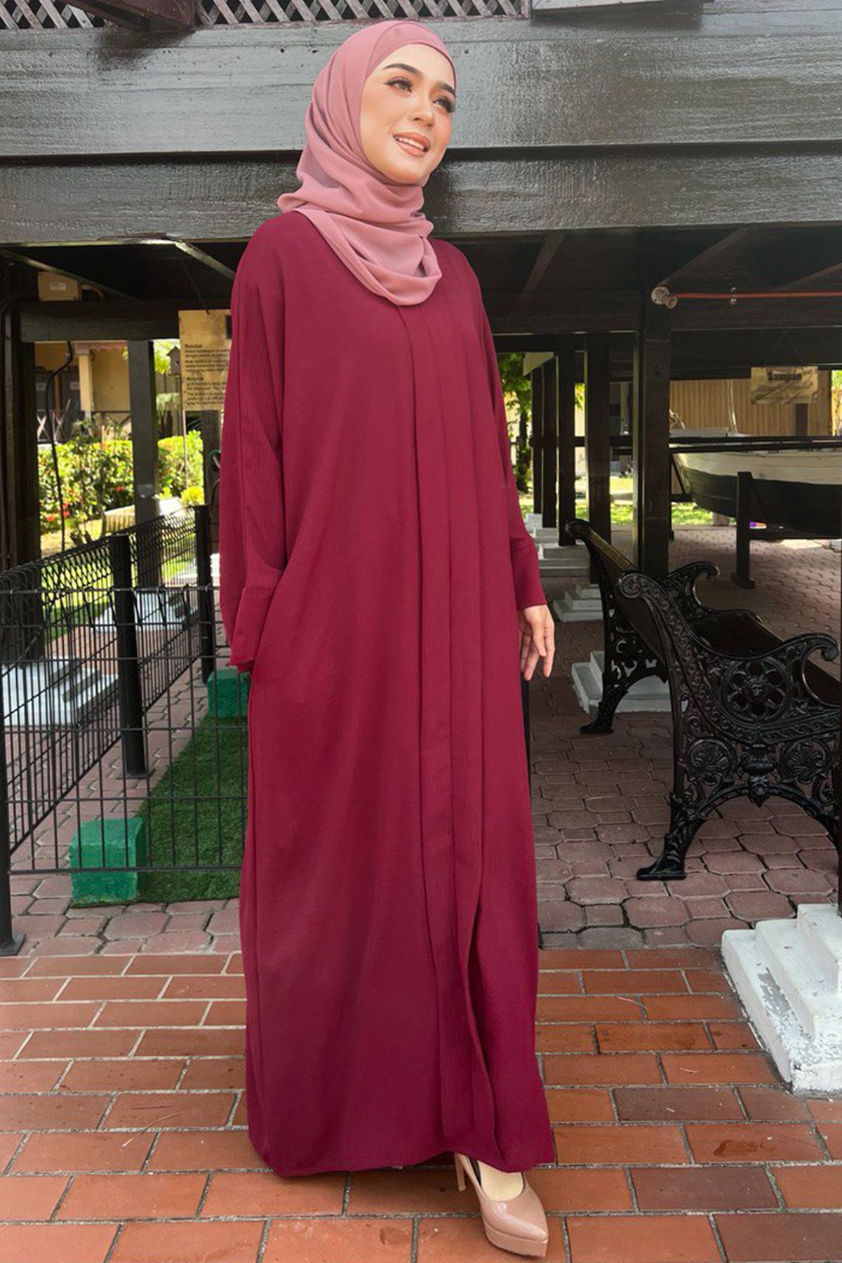 KAFTAN KUNTUM / MAROON (1) FREESIZE